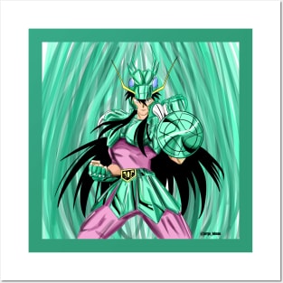 dragon shiryu in saint seiya cosmos cloth Posters and Art